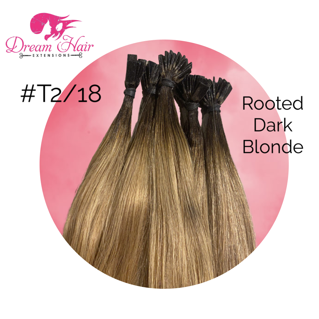 #T2/18 - Rooted Dark Blonde - Flat Tip